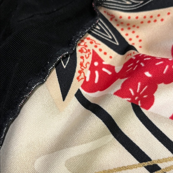 HAND JIVE Y2K Boho Grunge Slinky Floral V-Neck w/Tie Seam Edge Split Cuff Maxi S - Picture 7 of 15